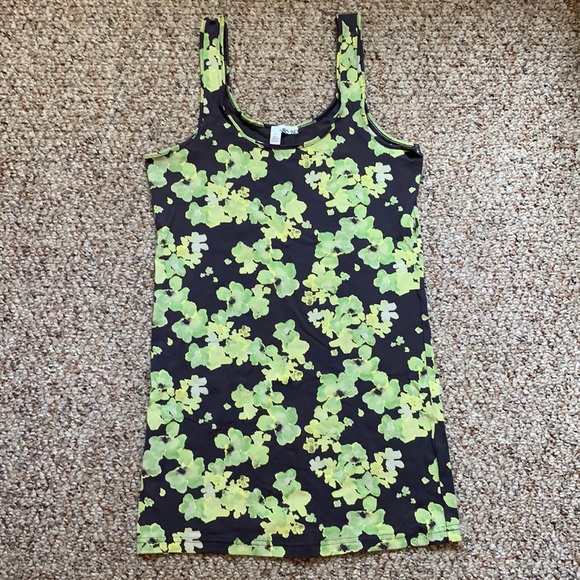 Abound Tops - Green & Charcoal Gray Floral Tank Top